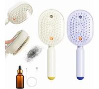 Spazzola Elettrica a Vapore per Capelli, 2 Pezzi Piastra Vapore Capelli Massaggio Cuscino D'aria con Spray & Olio, 2026 Nuova Spazzola Lisciante Massaggio Cuoio Capelluto per Donne Ricci Spessi