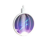 Spazzola elettrica antigambe a 2 in 1 pieghevole e lampada uccimosche Trappola ricaricabile con luce viola 365nm Rete ad alta tensione da 3000V Batteria lunga durata controllo fisico sicuro dei zanzar