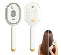 Spazzola Elettrica con Spray Nano Nebbia Districante e Auto-Pulente | Ideale per capelli secchi e crespi, massaggio a cuscinetto, ricaricabile USB, serbatoio ricaricabile(Beige)