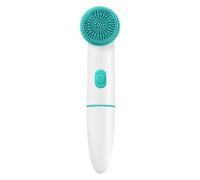 Spazzola elettrica in silicone per la pulizia del viso, impermeabile, 2 in 1, doppia testa, vibrazione sonica, per la pulizia dei pori del viso, strumento di bellezza per la cura della pelle (blu)