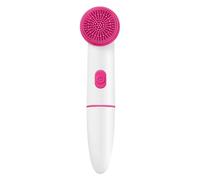 Spazzola elettrica in silicone per la pulizia del viso, impermeabile, 2 in 1, doppia testa, vibrazione sonica, per la pulizia dei pori del viso, strumento di bellezza per la cura della pelle (rosso)