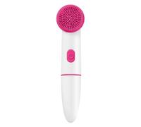 Spazzola elettrica in silicone per la pulizia del viso, impermeabile, 2 in 1, doppia testa, vibrazione sonica, per la pulizia dei pori del viso, strumento di bellezza per la cura della pelle (rosso)