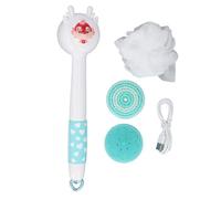 Spazzola Elettrica per il Corpo per Bambini con Manico Lungo Scrubber Elettrico per Schiena Automatico a 2 velocità Resistente All'acqua con Ricarica di Tipo C (Blu)