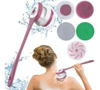 Spazzola elettrica per il corpo, spazzola per la schiena, con 5 cuciture, spazzola per la doccia con manico lungo, IP67, impermeabile a 3 velocità, spazzola per la pulizia della spa, doccia esfoliante