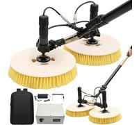 Spazzola elettrica per la Pulizia dei Pannelli solari con spruzzatore Automatico d'Acqua a Doppio Disco, Asta telescopica da 3,5 m/5,5 m/7,5 m, Strumento Speciale per la Pulizia del Tetto PE