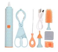 Spazzola Elettrica per Pulizia Biberon con 2 Velocità e Spazzola Rotante in Silicone, Detergente per Bottiglie con Testina Rotante per Flaconi e Contenitori (Blu)