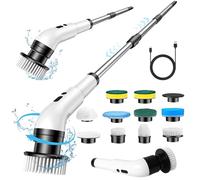 Spazzola Elettrica per Pulizia Spazzola Rotante Pulizia Casa 13 in 1 3 Velocità Telescopica Spugna Elettrica per Pulire Bagno Doccia Fughe
