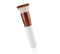 Spazzola ergonomica per trucco in polvere liquida per prodotti in crema Setole in nylon spesse miscelazione liscia impugnature comfort costruzione in alluminio in legno senza soluzione di continuità