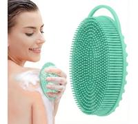 Spazzola esfoliante 2 in 1 in silicone con manico lungo, morbida spazzola esfoliante per donne e uomini, alternativa delicata alla luffa per la cura quotidiana del corpo essenziale per la doccia