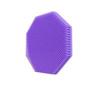 Spazzola esfoliante in silicone per massaggio doccia con manico antiscivolo riutilizzabile per un'esperienza di bagno rinfrescante forniture per il bagno, viola