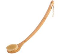 Spazzola Esfoliante per Il Corpo in bambù con Manico Lungo, Spazzola da Bagno Esfoliante, Setole Dure E Morbide Disponibili, Motivo Antiscivolo A Nove Denti(Original Color B,44 * 12.8cm)