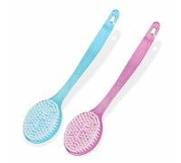 Spazzola esfoliante per la schiena e il corpo, antiscivolo, con manico lungo, massaggiante, per bagnata e asciutta, esfoliante per la schiena, per uomini e donne, pelle secca, esfoliante e