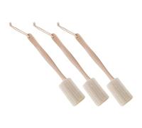 Spazzola Esfoliante per Schiena con Manico lungo Legno, 3 Pezzi | Luffa Beige, Grip Stabile, Esfoliazione Uniforme, Delicata sulla Cute Sensibile, per Doccia e Bagno