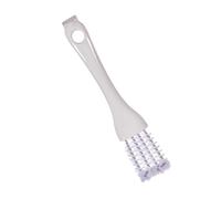 Spazzola extra lunga e sottile in nylon ABS, teste bifacciali: pulisce angoli stretti, recinzioni per animali, utensili da cucina, raschietti affilati/raschietto in acciaio inox