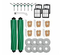 Spazzola Filtro Panni Sacchetti Compatibile Con Roomba Plus 505 405 Combo | 2 Spazzole, 6 Laterali, 4 Filtri, 8 Panni, 6 Sacchetti, 1 Spazzola Pulizia. Set Pezzi Robot