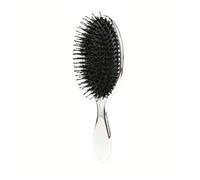 Spazzola for capelli a paletta ovale con setole for parrucchieri e massaggi(Silver)