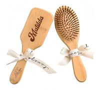 Spazzola For Capelli Con Monogramma Personalizzato For Donna, Spazzola In Legno Di Bambù Personalizzata Con Incisione Del Nome, Massaggiatore Delicato For Il Cuoio Capelluto E Districante