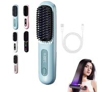 Spazzola for capelli senza fili, spazzola riscaldata, crea senza sforzo acconciature lisce o onde da spiaggia, libertà senza fili(Blue)