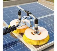 Spazzola for la Pulizia dei Pannelli solari alimentata ad Acqua, Spazzola elettrica Rotante da 110 V-240 V, Asta Estensibile for vetri fotovoltaici(2M)