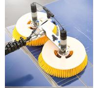 Spazzola for la Pulizia dei Pannelli solari da 110 V, Spazzola Rotante elettrica for vetri fotovoltaici, Asta telescopica alimentata ad Acqua da 240 V(4M)