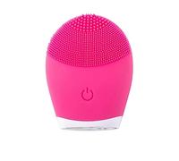 Spazzola for la pulizia del viso elettrica Detergente for il viso a vibrazione ultrasonica in silicone Pori profondi Pulizia dei punti neri Lavaggio della pelle Massaggiatore (Color : Rose Red)