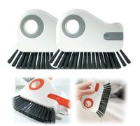 Spazzola for la pulizia delle scanalature 2 in 1, strumenti for binari e finestre, porta multifunzione con setole dure e raschietto nascosto, fessure del bagno(Gray,2pcs)