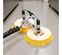 Spazzola for la Pulizia efficiente dei Pannelli solari | Spazzola Rotante elettrica 110V-240V | Testine a Doppia Spazzola da 70 cm | Alimentata ad Acqua for finestre e Pannelli fotovoltaici(6M)