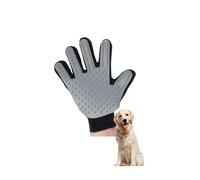 Spazzola Guanto Animali Domestici - Guanto per Pettinare e Massaggiare per Cani e Gatti, in Silicone e Poliestere, 16x23cm, Grigio e Nero