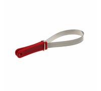 Spazzola in crine di cavallo, strumento per spargimento di cavalli a due lati, con impugnatura morbida al tatto, lama in acciaio inox, per la toelettatura degli animali domestici (rosso + 30 cm x 9,2