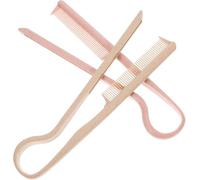 Spazzola in ferro piatto 2pcs Pettine per raddrizzare i capelli a forma di V Plastica Elegante Lisciatura Pettini per lo styling facile per le donne Viaggio di lavoro, Rosa scuro e beige, Questo
