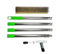 Spazzola in filo di acciaio inox con setole dure resistenti | Lavapavimenti per esterni, piastrelle, terrazza, veranda, giardino, cortile, garage, macchie e sporco