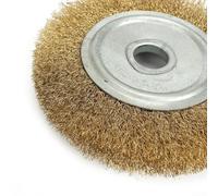 Spazzola in filo di rame per smerigliatrice, disco morbido e piatto per lucidatura da 100-250 mm, per la lavorazione dei metalli e per la pulizia delle superfici (125 mm x 16 mm)