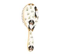 Spazzola in legno Cartoon Bernese Mountain Dog Dog White Paddle Brush For Natural Hair Wood Brush For Hair Hair Massage Brush