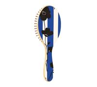 Spazzola in legno Fiori neri Royal Blue Strisce Paddle Spazzole Per Capelli Per Le Donne Spazzola Di Legno Per La Crescita Dei Capelli Massaggio Spazzola Per Capelli