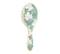 Spazzola in legno Foglie d'acero verde menta Immagine senza soluzione di continuità Pattern_3 Spazzola Paddle per capelli naturali Spazzola in legno per la crescita dei capelli Spazzola per capelli