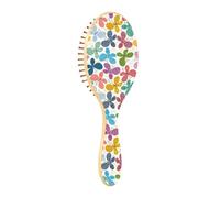 Spazzola in legno Paddle Spazzole per capelli per le donne Spazzola per capelli in legno naturale Silhouette Farfalle colorate