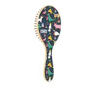 Spazzola in legno Spazzola Paddle Per Capelli Fini Spazzole Per Capelli In Legno Per Le Donne Spazzola Per Capelli Naturali Maiale unicorni Flamingo Pizza Alpaca