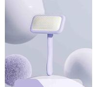 Spazzola in pelle di pecora, pettine ad ago con cuscino d'aria, per la cura della pelliccia, spazzola speciale per cardatura, spazzola per la toelettatura degli animali domestici (viola lavanda