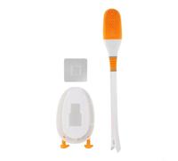 Spazzola in silicone antigraffio per WC con portata completa e supporto, progettata per allineamento verticale costante o sospensione verticale (bianco)