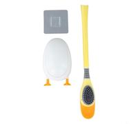 Spazzola in silicone antigraffio per WC con portata completa e supporto, progettata per allineamento verticale costante o sospensione verticale (giallo)