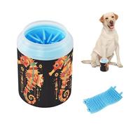 Spazzola in silicone morbido per la pulizia dei piedi degli animali domestici, riutilizzabile, con motivo cavalluccio marino, per cani di piccola e media taglia