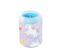 Spazzola in silicone per la pulizia delle zampe, riutilizzabile, con unicorni viola, per cani e gatti di taglia piccola, media e grande