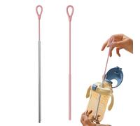 Spazzola in silicone per paglia - 2 giochi di attrezzi riutilizzabili con mango lungo non slip | 6 mm 9 mm pennello per la pulizia di cannucce, bottiglie, tazze, occhiali e altro ancora, da