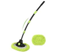 Spazzola Lavaggio Auto a 4 Sezioni con Curvatura a 15° 131 cm con Manico Telescopico Lavaggio Dettagliato in Microfibra di Ciniglia Più Densa per Interno ed Esterno di Auto Camion Barca