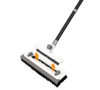 Spazzola Lavapavimenti 3-in-1 con Manico Lungo Regolabile 140cm Setole Rigide, Tergivetro Integrato e Spazzola a V Staccabile Perfetta per Bagno, Piastrelle, Patio, Garage e Cemento