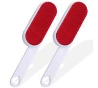 Spazzola Levapelucchi,2 Pezzi,Doppia, per Abbigliamento,Divani, Mobili Imbottiti,per Pulizia Negli Spazi Stretti,Rosso