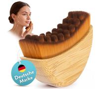 Spazzola linfatica per il viso in vero bambù, per mento e collo, spazzola per massaggio linfatico e per il viso, drenaggio linfatico, spazzola massaggiante per la cura del viso, con custodia