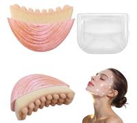 Spazzola linfatica per viso rosa, 2 pezzi spazzola per il drenaggio linfatico, massaggio viso anti-gonfiore, scolpito mascella e ovale, effetto lifting naturale, pelle sensibile