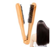 Spazzola lisciante a doppia faccia, pettine a stecca per capelli | pettine per capelli, pettine per arricciare, districante in setole di cinghiale a forma di V, pettine per capelli Holdes