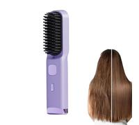 Spazzola lisciante per capelli, 4 temperature riscaldatore rapido anti-bruciore, spazzola lisciante senza fili, per le donne e le ragazze, capelli lunghi e corti spessi a casa, ufficio viaggi